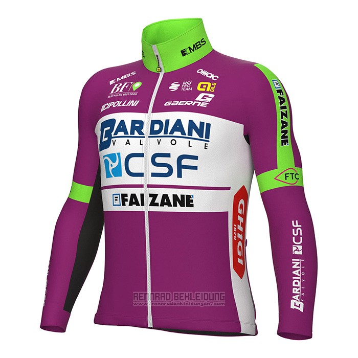 2022 Fahrradbekleidung Bardiani Csf Faizane Grun Volett Trikot Langarm und Tragerhose - zum Schließen ins Bild klicken